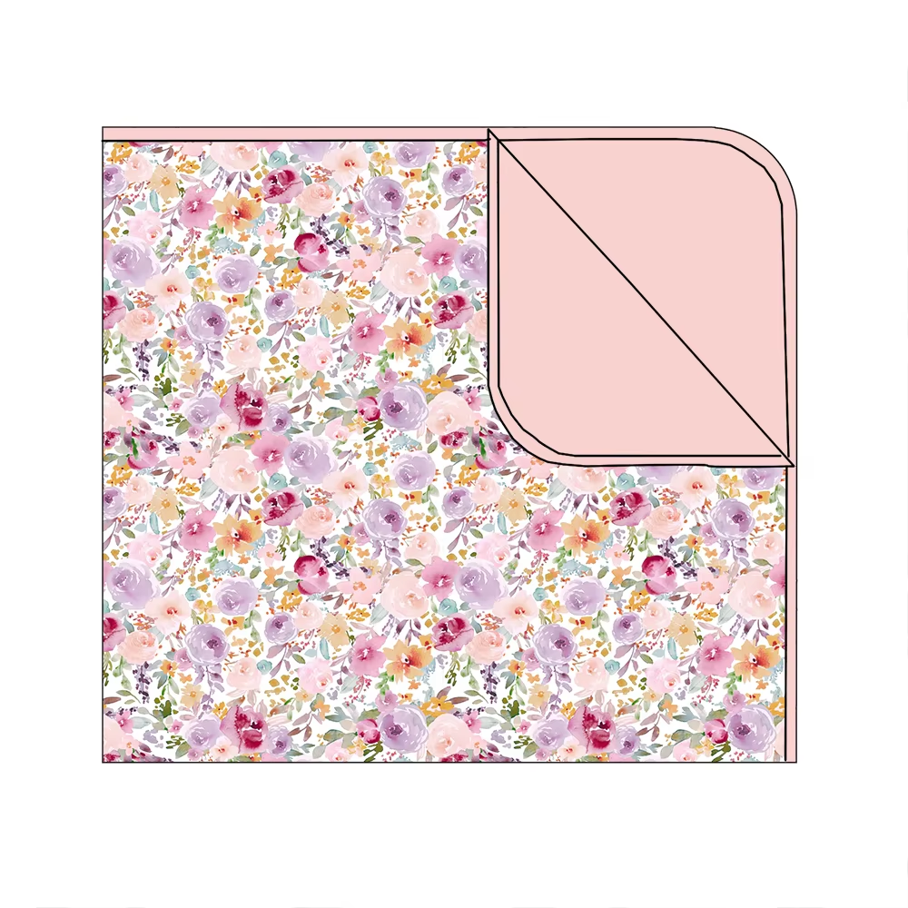 Custom MOQ 3 ETA 6-8WEEKS Pink floral blanket SIZE 29*43INCH