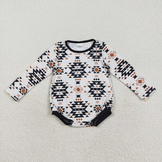 RTS NO MOQ（In Stock) LR1822 Geometric meter black long-sleeved jumpsuit