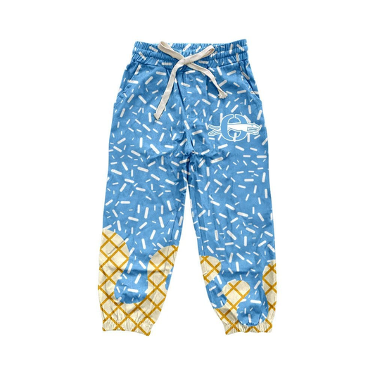 Custom moq 5 mix size eta 6-8weeks milk  silk Blue ice cream dots hot selling popular clothes