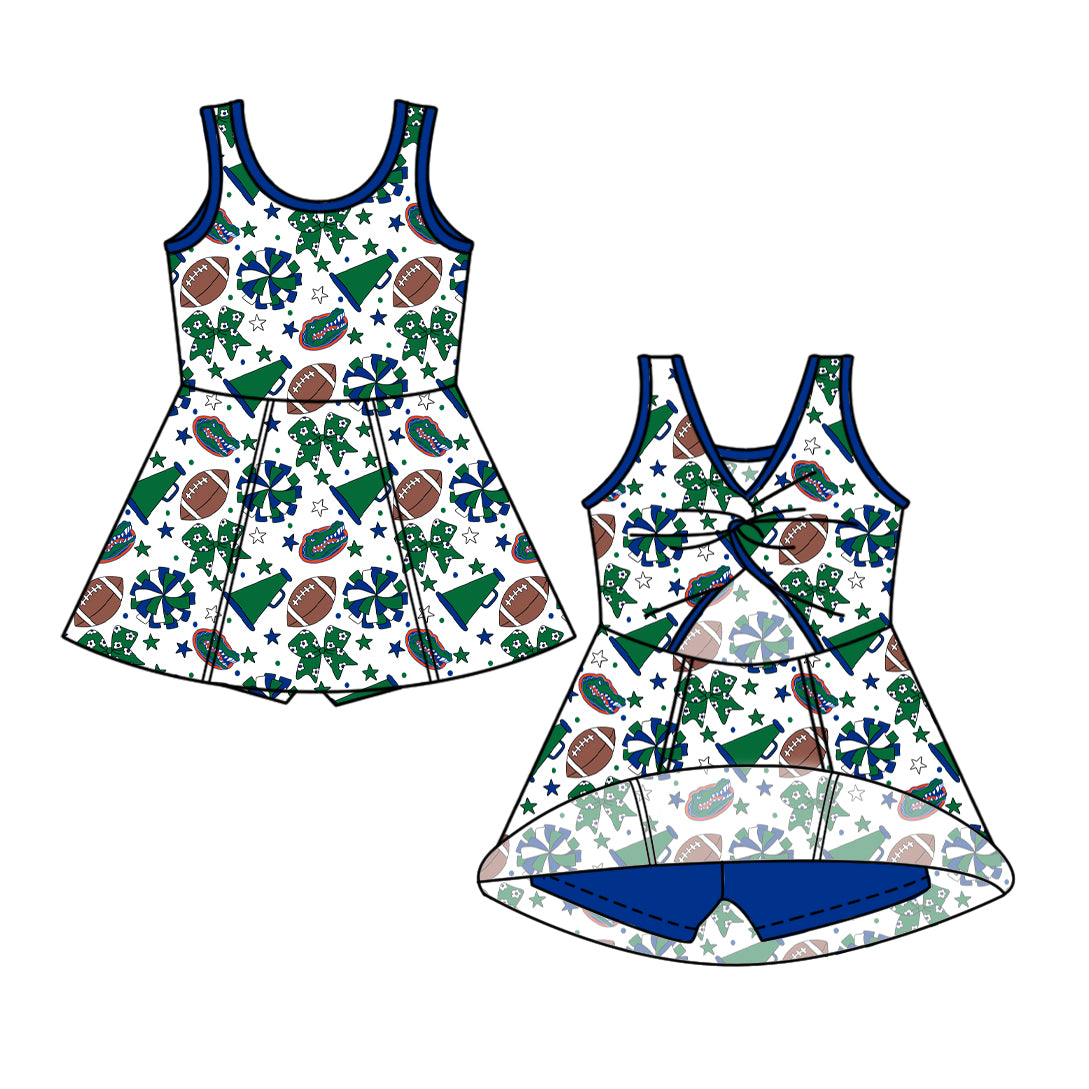 Custom moq 5 mix size milk silk summer teams Baby Girls Stars Bows Shorts Knee-Length Dress Yoga Active Clothing