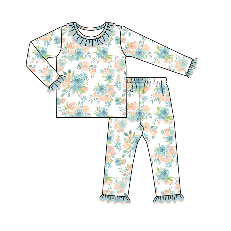 7.31 custom each style moq 5eta 4-6week Sibling Sister floral baby girls sets and dress and rompers match family design