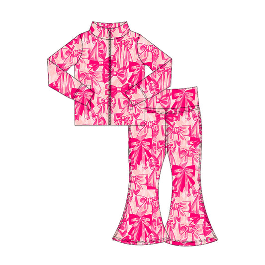25.6.26 custom each style moq 5eta 4-6week Sibling Sisters Christmas bow baby girl long sleeve pants sets and dress match family design