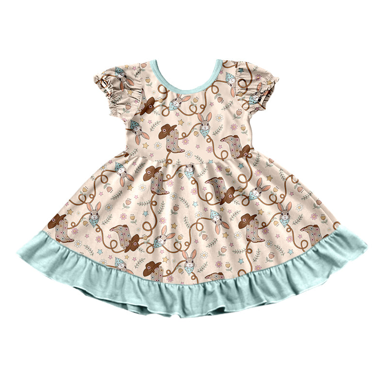 10.25 custom each style moq 5eta 4-6week Sibling Sister boots easter rabbit baby girls sets and dress match family design