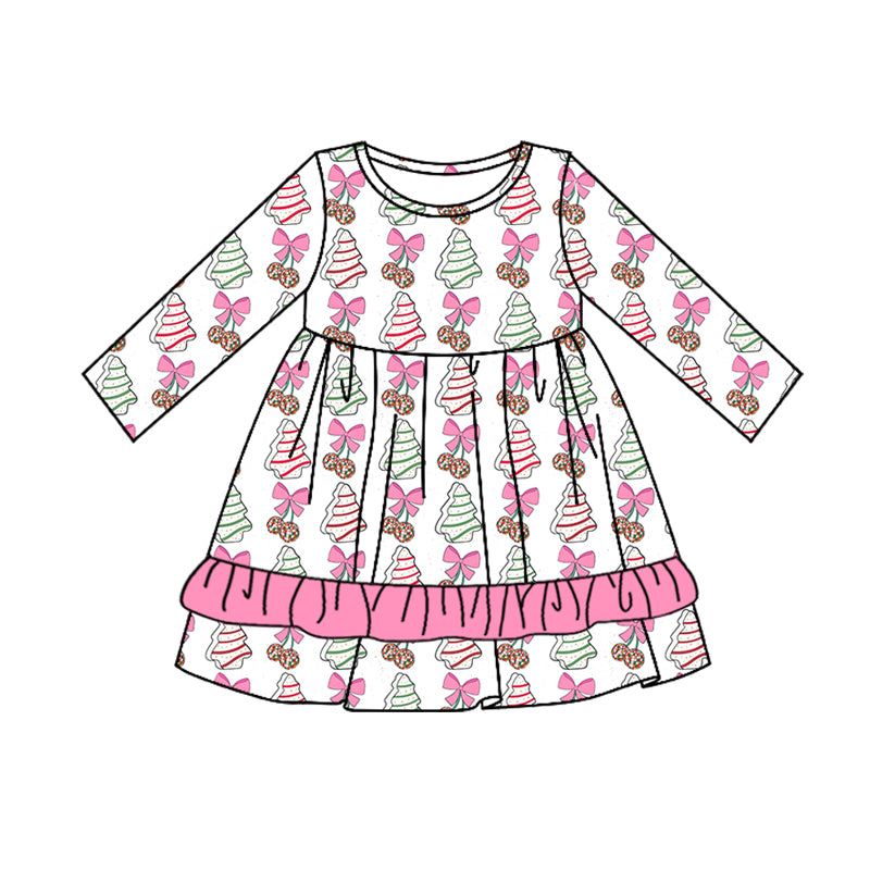 7.22 custom each style moq 5eta 4-6week Sibling Sister Christmas bow pink baby girls sets and dress and rompers match family design