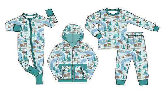25.8.26 custom each style moq 5eta 4-6week Sibling Sisters Christmas trees baby boy long sleeve pants sets and romper and top match family design