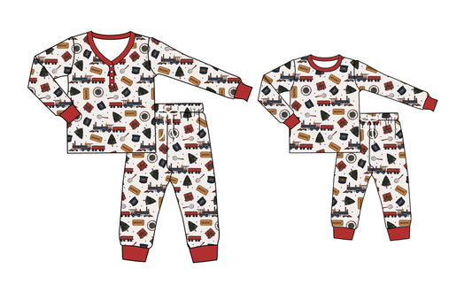25.5.12 custom each style moq 5eta 4-6week Sibling Sister long sleeve pants sets and adult sets match design