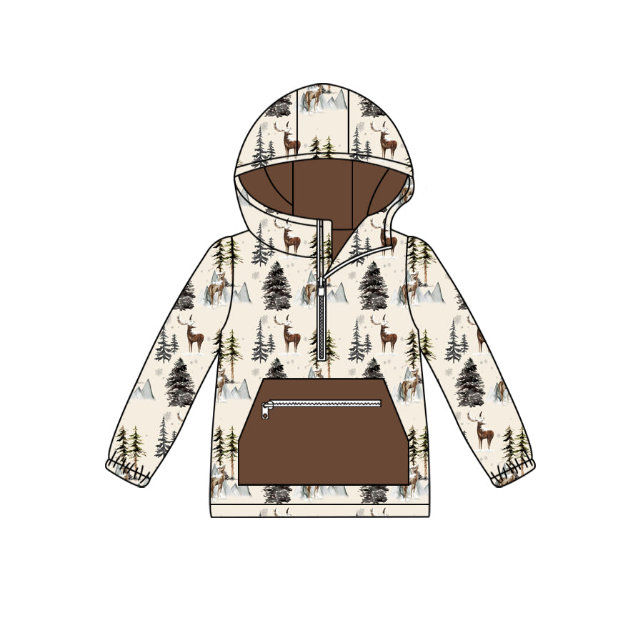 6.8 custom each style moq 5 eta 4-6week Sibling Sister Christmas trees deer baby boys and girls clothes hooded long sleeve top