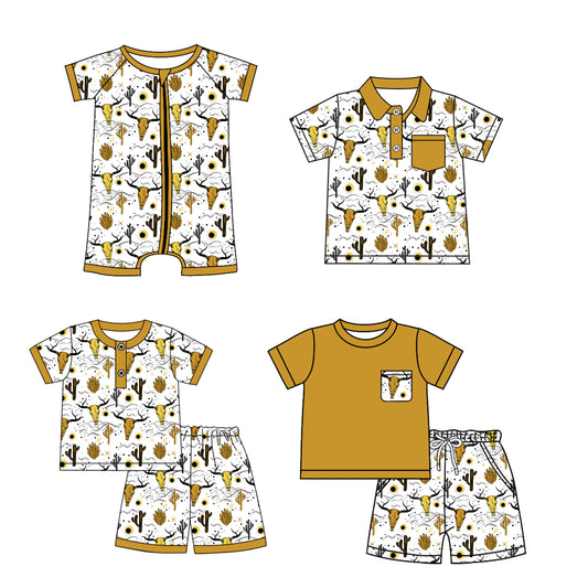 3.27 custom each style moq 5eta 4-6week Sibling Sister cow head baby boy sets 1 and sets 2 and boy rompers and top match family design