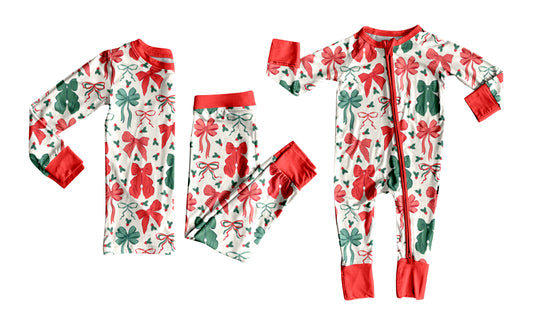 25.7.10 custom each style moq 5eta 4-6week Sibling Sister Christmas bow baby girl long sleeve pants sets and rompers match family design