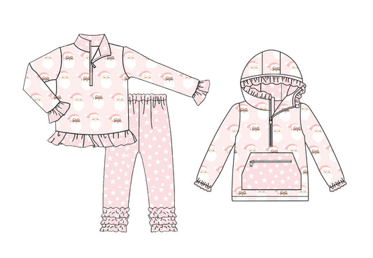 25.8.25 custom each style moq 5eta 4-6week Sibling Sisters Christmas baby girl long sleeve pants sets and top match family design
