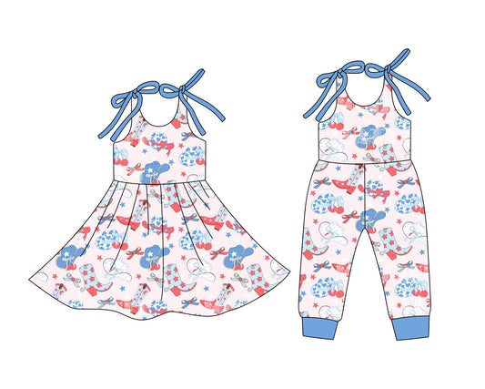 25.12.23 custom each style moq 5 eta 6-8week Sibling Sister boot hat baby short sleeve romper and dress match design