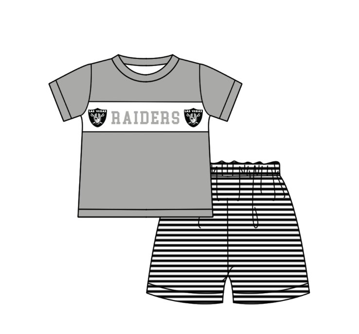 Custom moq 5 mix size milk silk summer teams baby girl boys clothes Grey short sleeve shorts sets 2  and dress and rompers 2 series