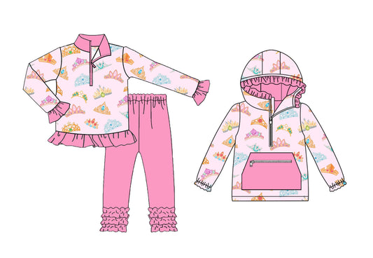25.9.11 custom each style moq 5eta 4-6week Sibling Sisters baby girl long sleeve pants sets and top match family design