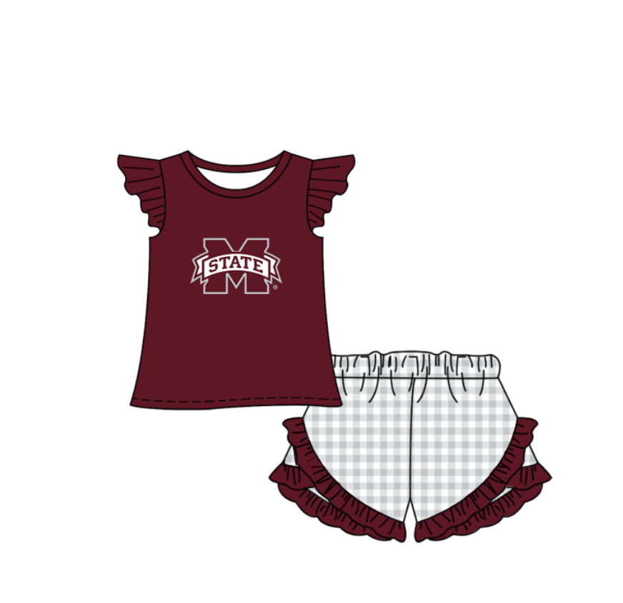 Custom moq 5 mix size milk silk summer teams Baby Boys And Girls Red Short-Sleeved Shirt And Shorts Set Matching Striped Rompers Outfit Set
