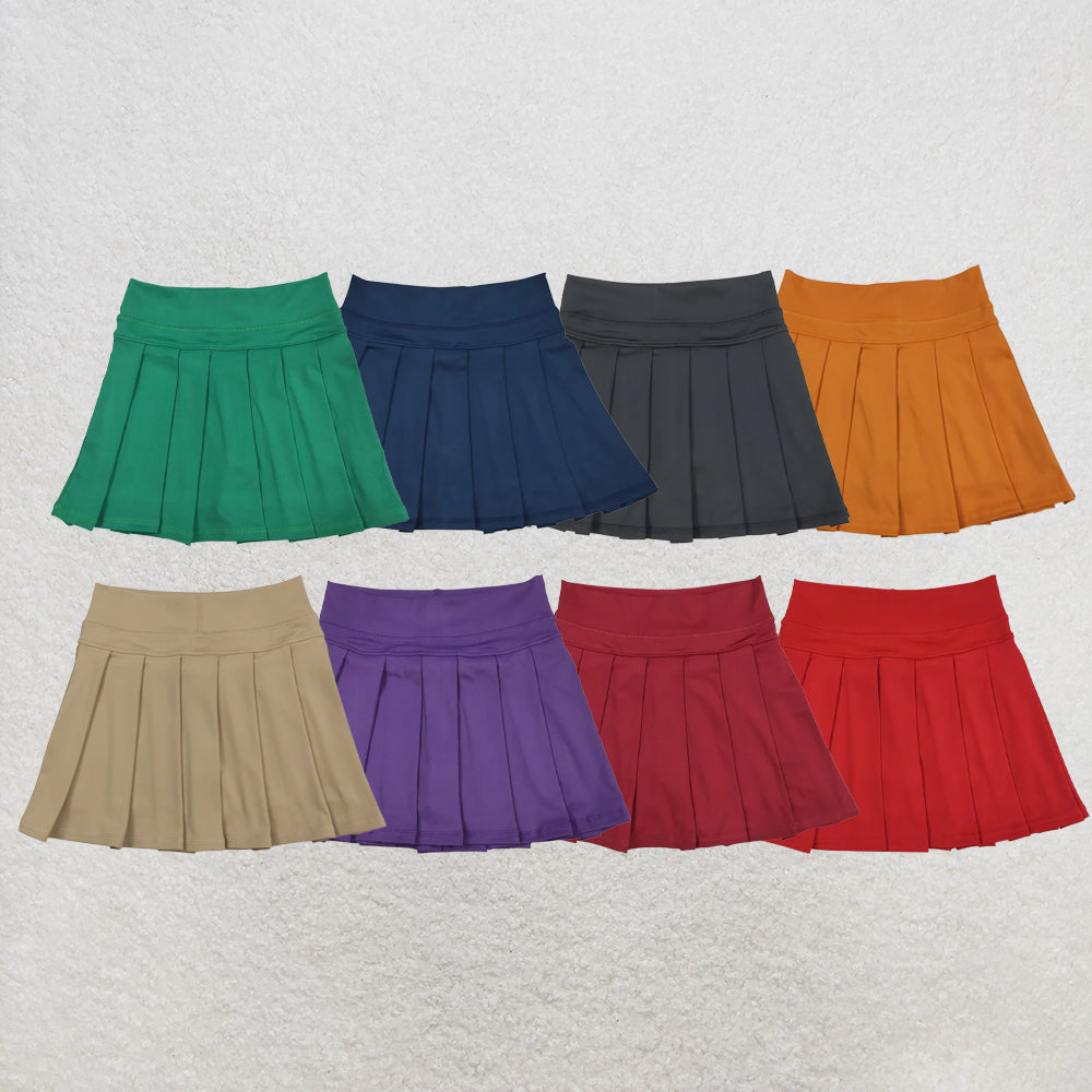 RTS NO MOQ Sibling Baby Girls Yoga Skorts Pleated Skirts Bottom