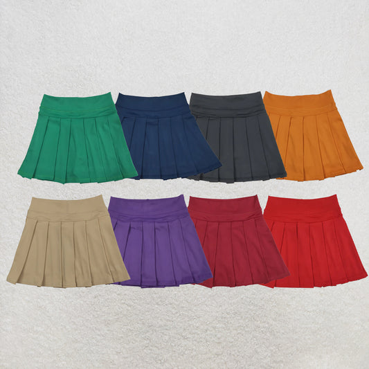 RTS NO MOQ Sibling Baby Girls Yoga Skorts Pleated Skirts Bottom