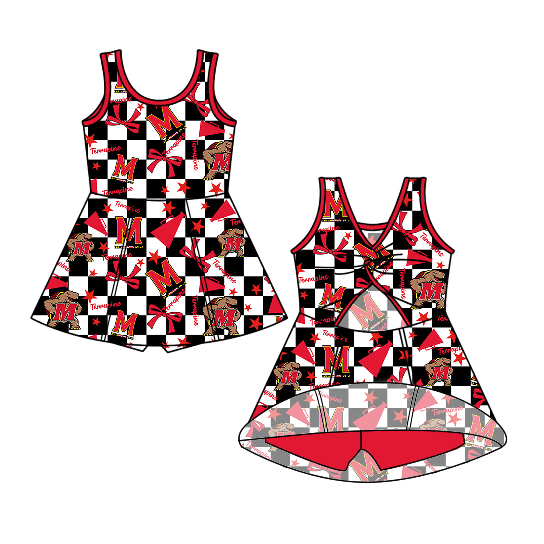 Custom moq 5 mix size milk silk summer teams baby girls clothes team bow red sleeveless skirts sets and dress 1 and dress 2 and dress 3-25.6.30