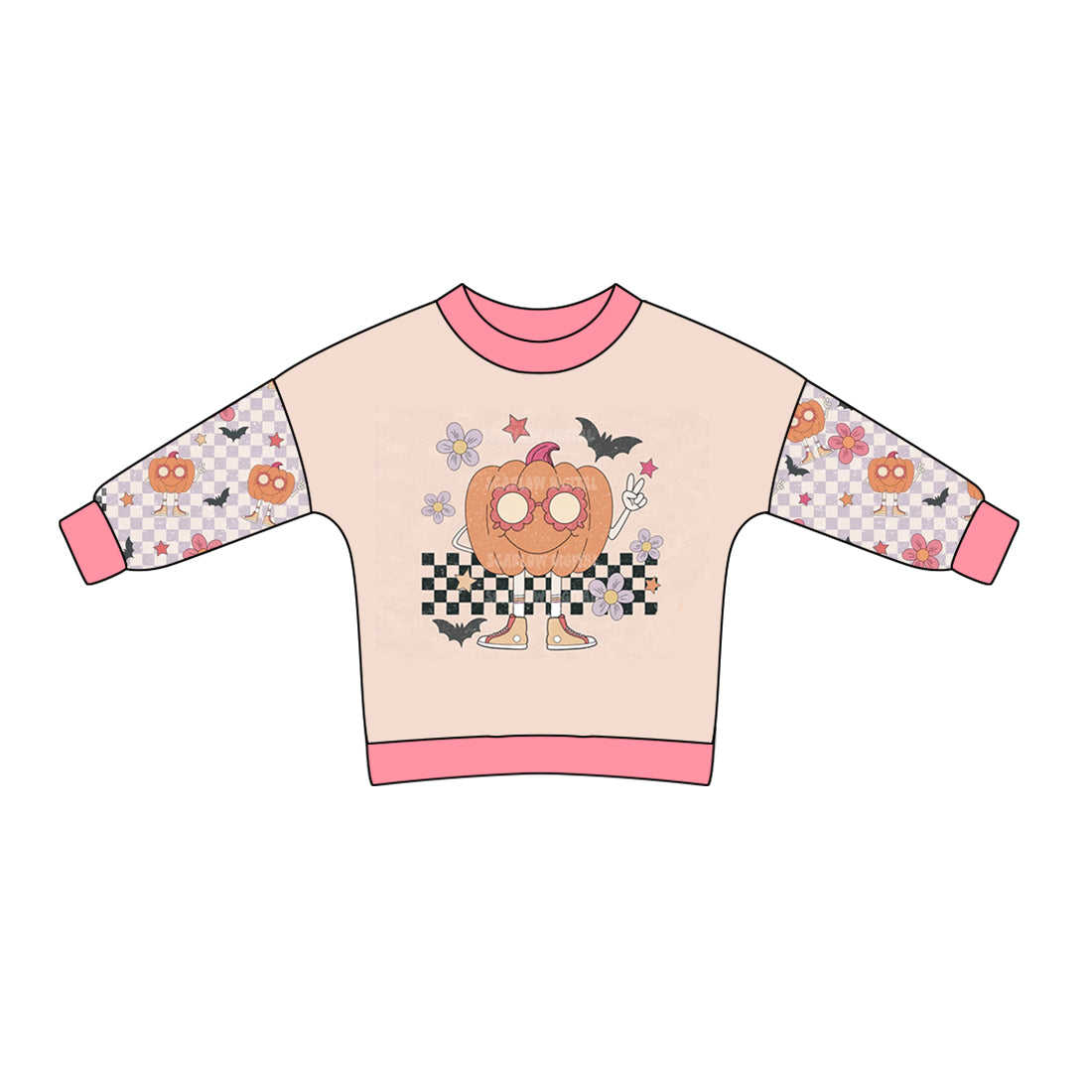 8.1 custom each style moq 5 eta 4-6week Sibling Sister baby girls clothes pumpkin pink long sleeve top and long sleeve romper match family design