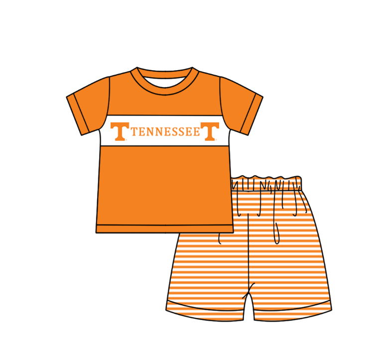 Custom moq 5 mix size milk silk summer teams baby girl boys clothes orange short sleeve shorts sets 2  and dress and rompers 2 series