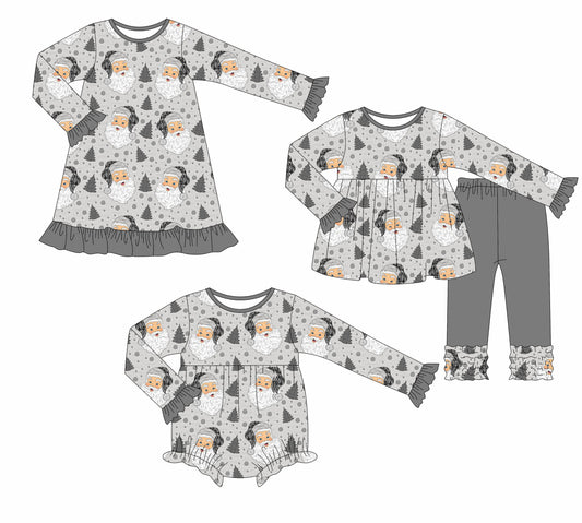 25.7.25 custom each style moq 5eta 4-6week Sibling Sisters Christmas baby girl long sleeve pants sets and dress and rompers match family design