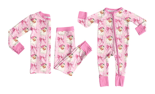 25.6.3 custom each style moq 5eta 4-6week Sibling Sisters Christmas bow pink baby girl long sleeve pants sets and rompers match family design