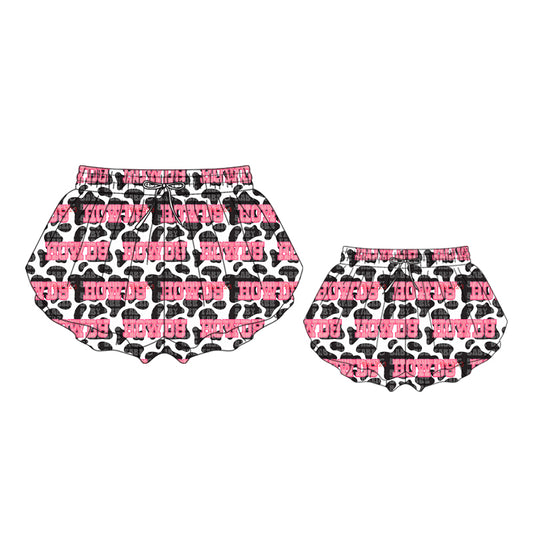 26.1.17 custom each style moq 5eta 4-6week Sibling Sister HOWDY adult clothes and kids shorts and adult shorts match design