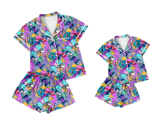 25.10.11 custom each style moq 5 eta 6-8week Sibling Sister baby short sleeve shorts sets and adult set match design