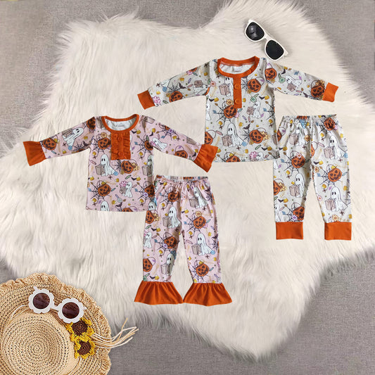 RTS NO MOQ Sibling baby girls boys clothes halloween long-sleeved trousers suits