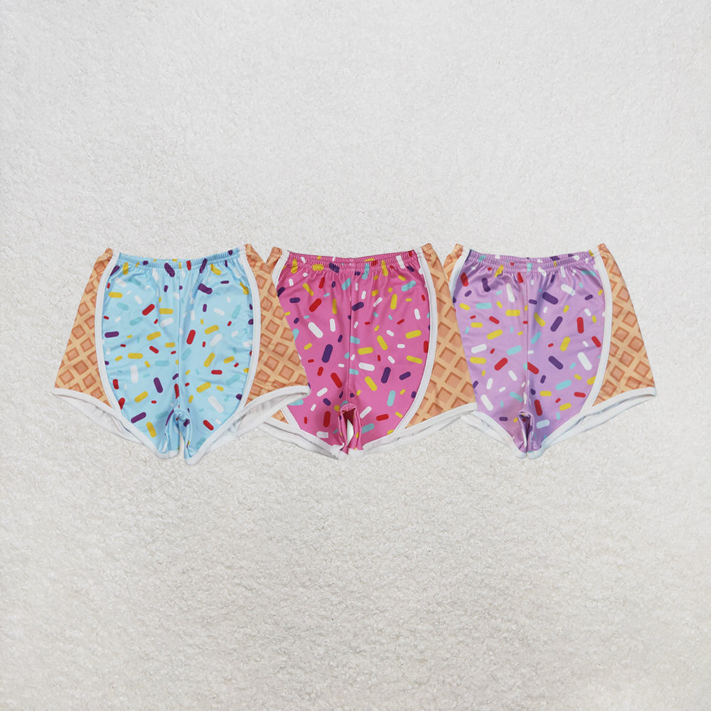 RTS NO MOQ Sibling Baby Girls Ice-cream Drip Yoga Shorts Bottoms