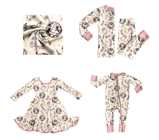 25.8.23 custom each style moq 5eta 4-6week Sibling Sisters bow baby girl long sleeve pants sets and dress and rompers match family design