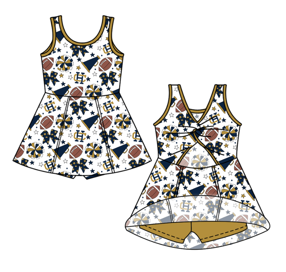 Custom moq 5 mix size milk silk summer teams Baby Girls Stars Bows Shorts Knee-Length Yoga Active Dress Clothing