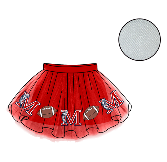 Custom moq 5 mix size milk silk summer teams Baby Girl's Red Mesh Skirt Summer Outfit Team Clothing