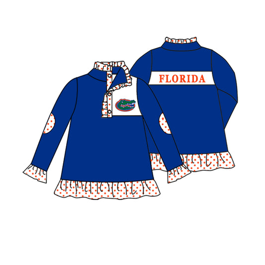 Custom moq 5 mix size milk silk summer teams baby girls boy clothes blue long sleeve top 2-25.8.27