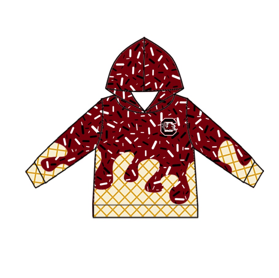 Custom moq 5 mix size milk silk summer teams baby girls clothes brick red hooded long sleeve pants sets and hooded top and pant and top 2-25.8.21