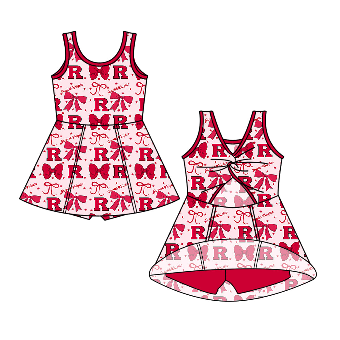 Custom moq 5 mix size milk silk summer teams baby girls clothes team bow red sleeveless skirts sets and dress 1 and dress 2 and dress 3-25.6.27