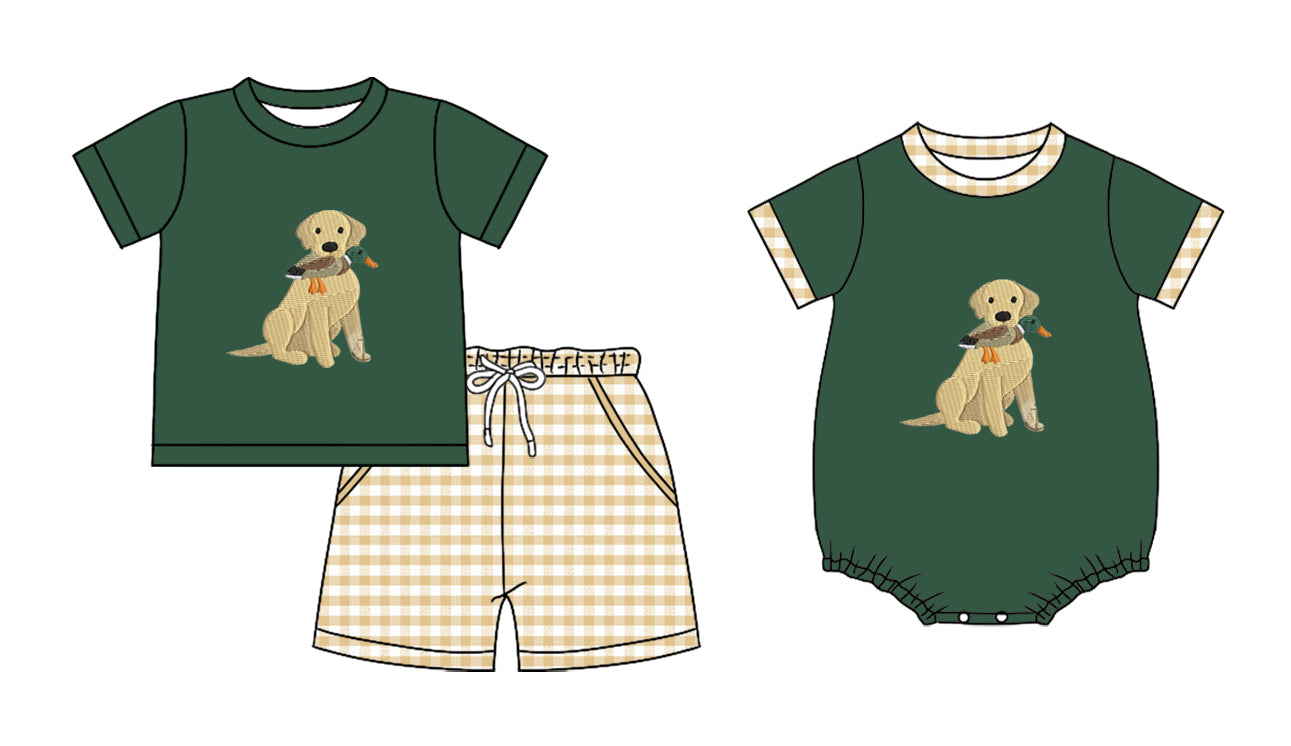 25.10.30 custom each style moq 5 eta 6-8 week Sibling Sister puppy duck baby boy short sleeve shorts sets and boy rompers match family design