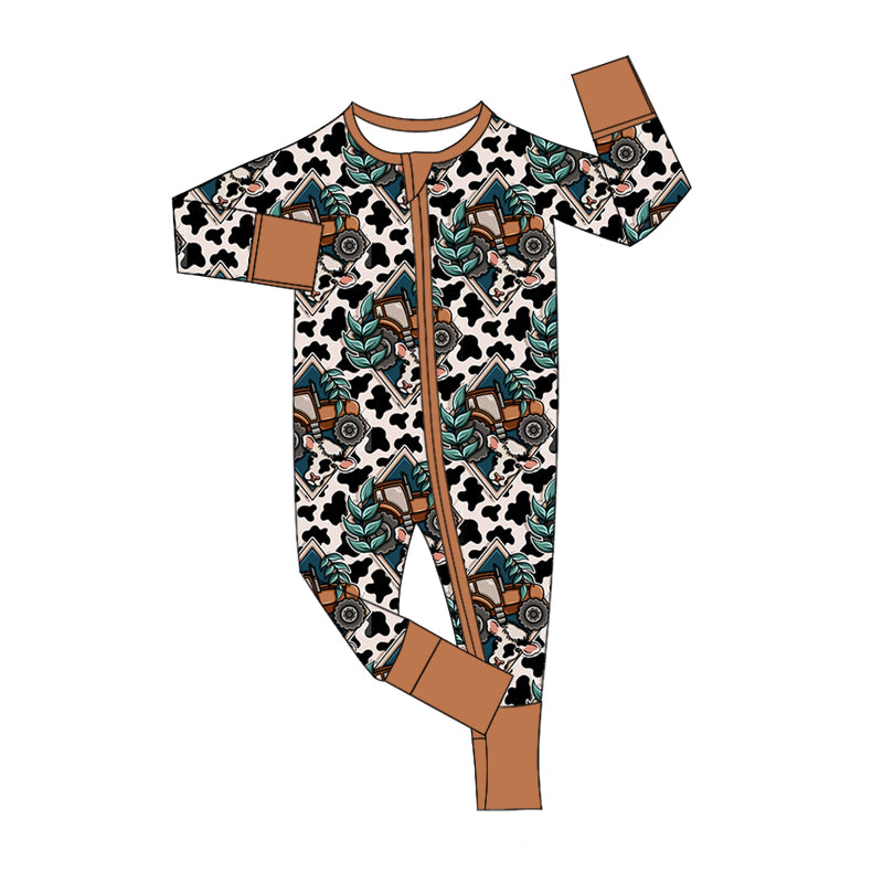 8.19 custom each style moq 5eta 4-6week Sibling Sister cow head baby boys sets and dress and rompers match family design