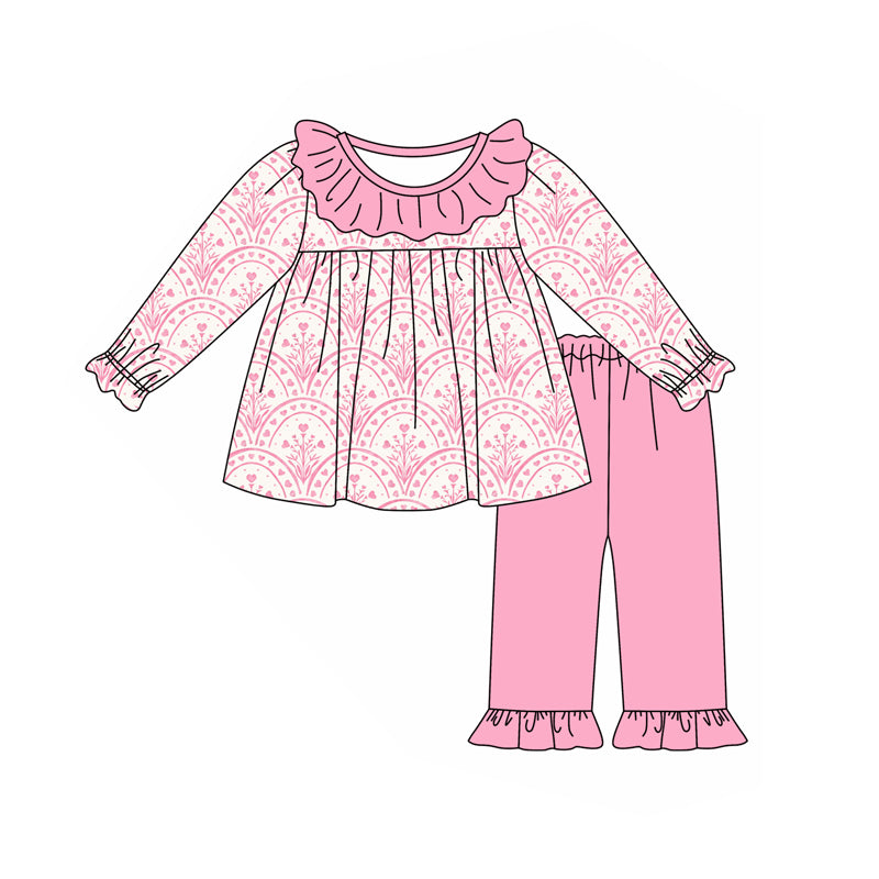 9.12 custom each style moq 5eta 4-6week Sibling Sister floral pink baby girl sets and dress and rompers match family design