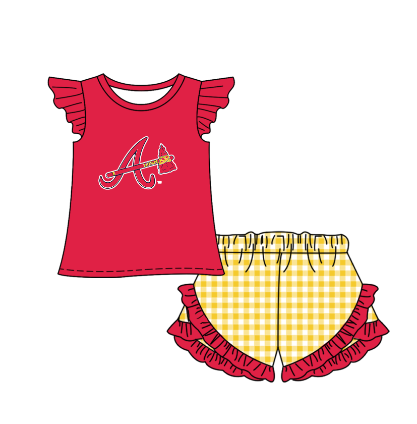 Custom moq 5 mix size milk silk summer teams Baby Boys And Girls Red Short-Sleeved Shirt And Shorts Set Matching Striped Rompers Outfit Set