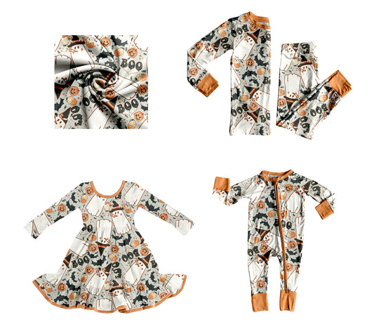 25.8.6 custom each style moq 5eta 4-6week Sibling Sisters pumpkin baby girl long sleeve pants sets and dress and rompers match family design
