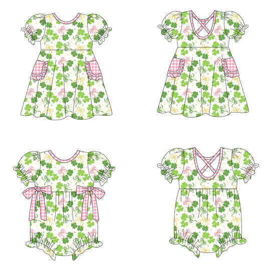 25.10.10 custom each style moq 5 eta 6-8week Sibling Sisters bow baby girl short sleeve dress and romper match family design