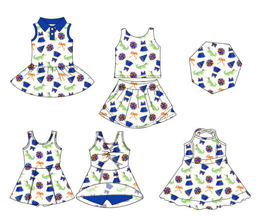 26.1.16 custom each style moq 5 eta 6-8week Sibling Sister team bow baby short sleeve dresses 3 and skirts sets match design