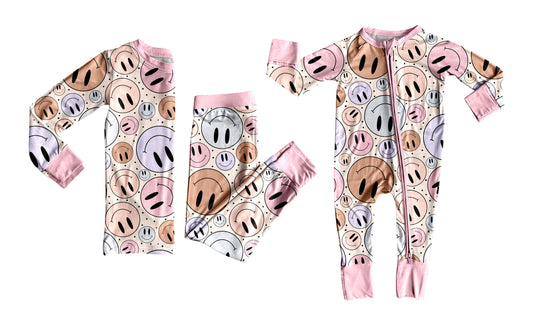 25.5.24 custom each style moq 5eta 4-6week Sibling Sisters smiley baby girl long sleeve pants sets and rompers match family design