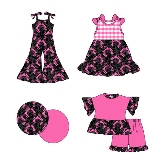 2.21 custom each style moq 5eta 4-6week Sibling Sister baby girl sets and dress and jumpsuit match family design