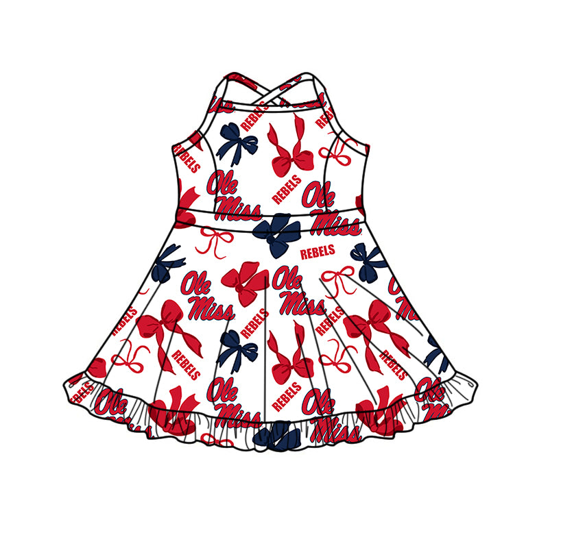 Custom moq 5 mix size milk silk summer teams Navy Blue Red Bow Baby Girls Vest Top Skirt Shorts Sets Sleeveless Yoga Knee Length Dresses Yoga Shorts
