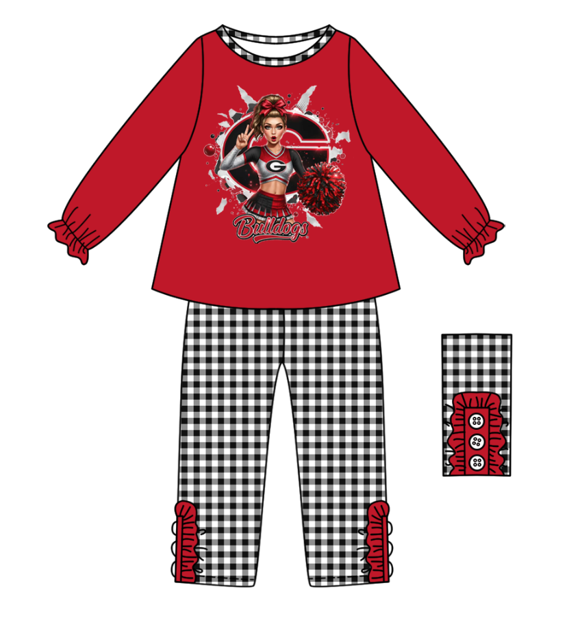 Custom moq 5 mix size milk silk summer teams baby girl clothes red long sleeve pants sets-25.9.13