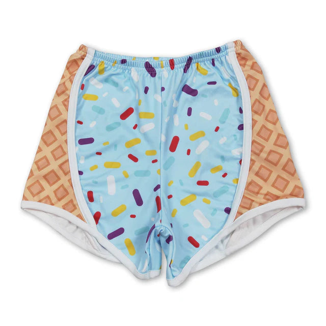 RTS NO MOQ Sibling Baby Girls Ice-cream Drip Yoga Shorts Bottoms