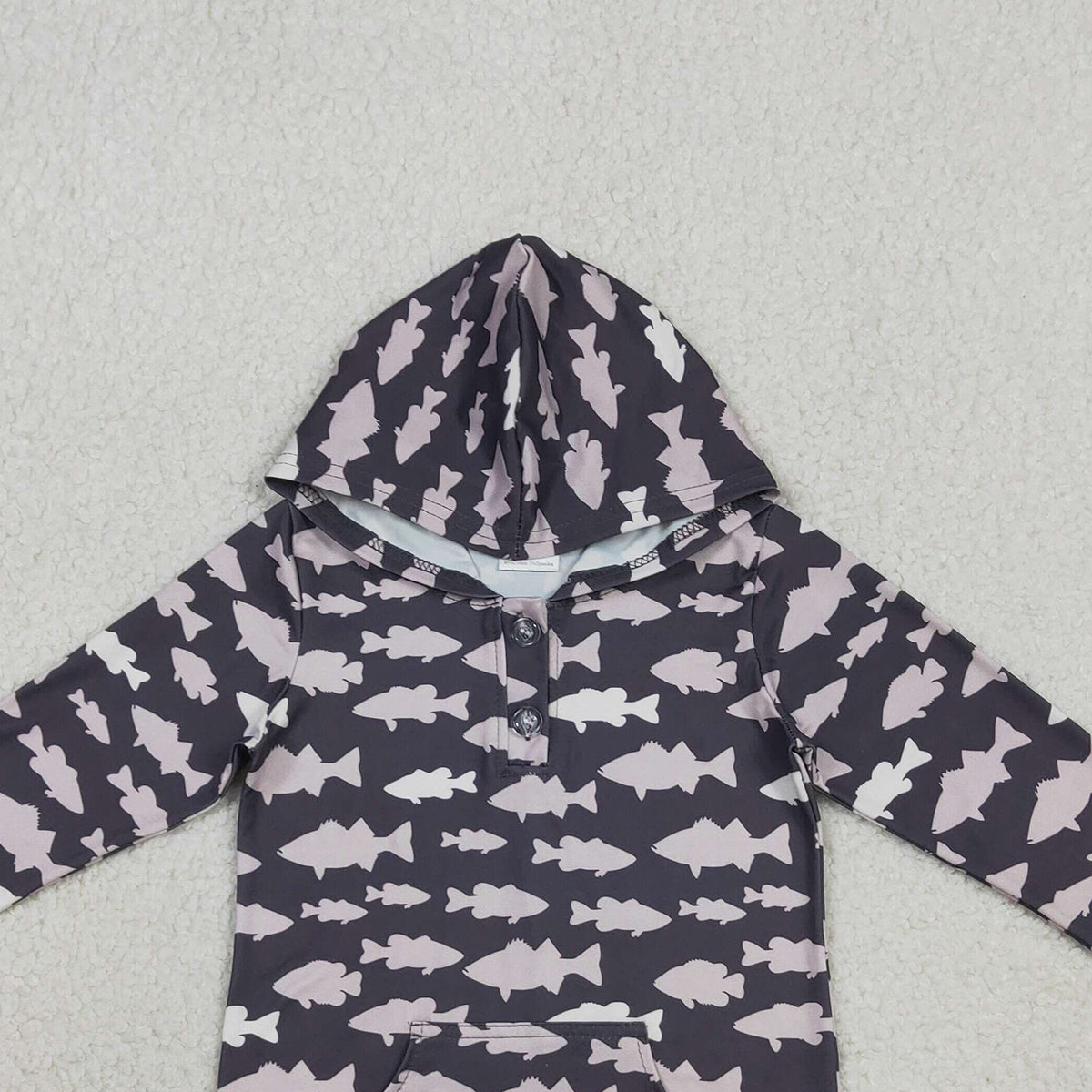 RTS NO MOQ BT1545 Baby Boys Plaid Hunting Hoodie Top with Button Pockets