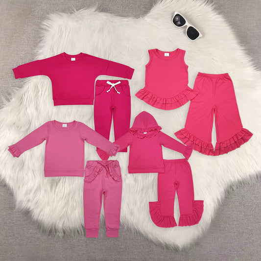 RTS NO MOQ Sibling Baby Girls Long Sleeve Pants Set and short sleeve pants sets