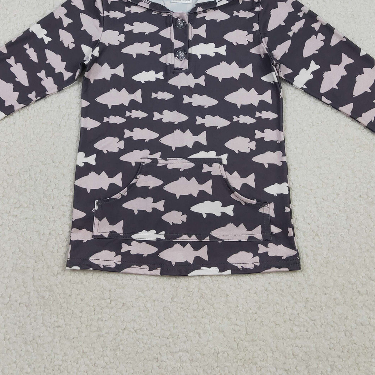 RTS NO MOQ BT1545 Baby Boys Plaid Hunting Hoodie Top with Button Pockets
